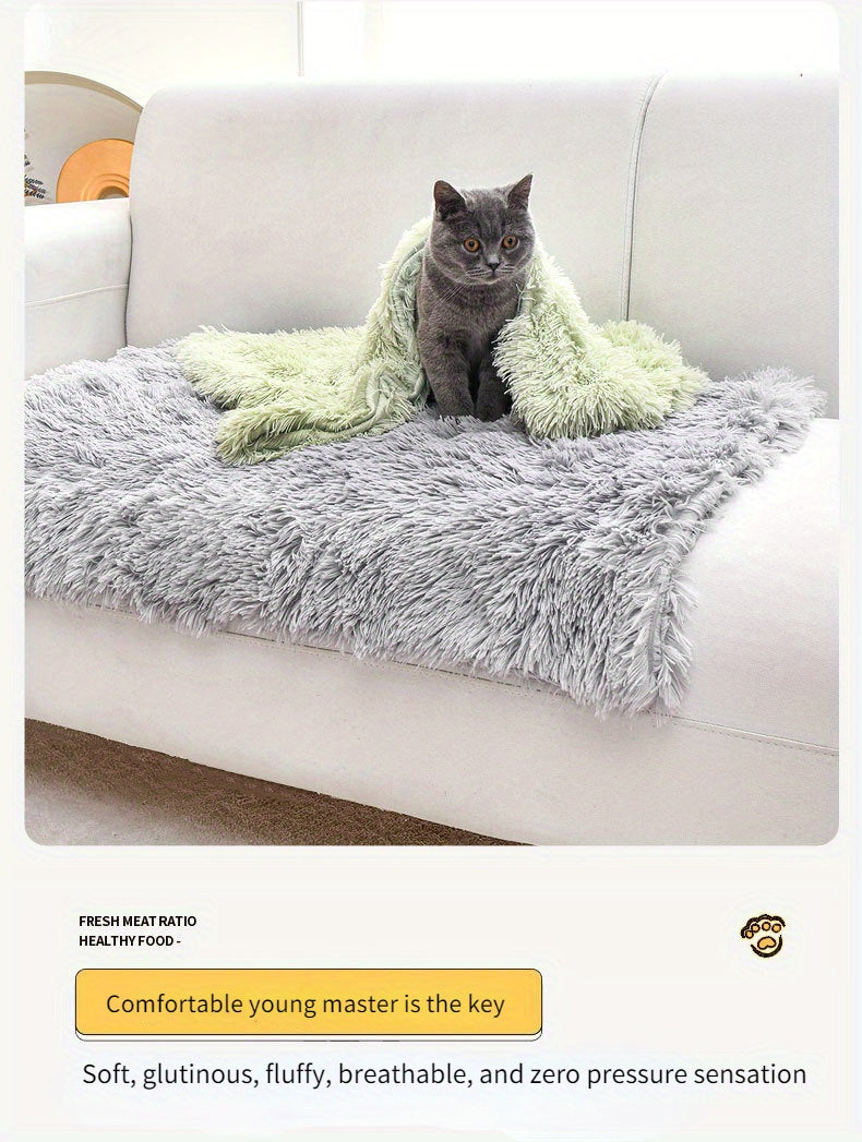 [Warm Luxurious Pet Blanket Comfort] Luxurious Plush Pet Blanket for Cats & Dogs - Machine Washable, Winter Warmth Comfort Mat for Nests and Sofas