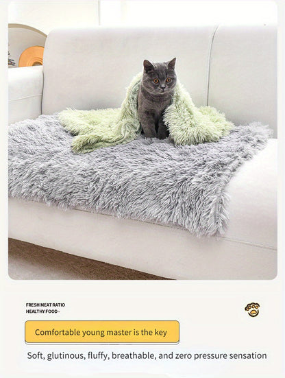 [Warm Luxurious Pet Blanket Comfort] Luxurious Plush Pet Blanket for Cats & Dogs - Machine Washable, Winter Warmth Comfort Mat for Nests and Sofas