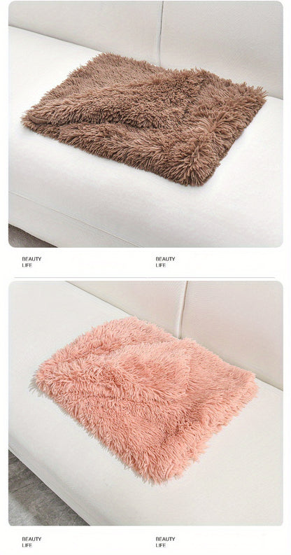 [Warm Luxurious Pet Blanket Comfort] Luxurious Plush Pet Blanket for Cats & Dogs - Machine Washable, Winter Warmth Comfort Mat for Nests and Sofas