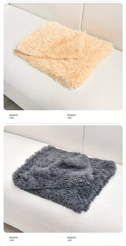 [Warm Luxurious Pet Blanket Comfort] Luxurious Plush Pet Blanket for Cats & Dogs - Machine Washable, Winter Warmth Comfort Mat for Nests and Sofas