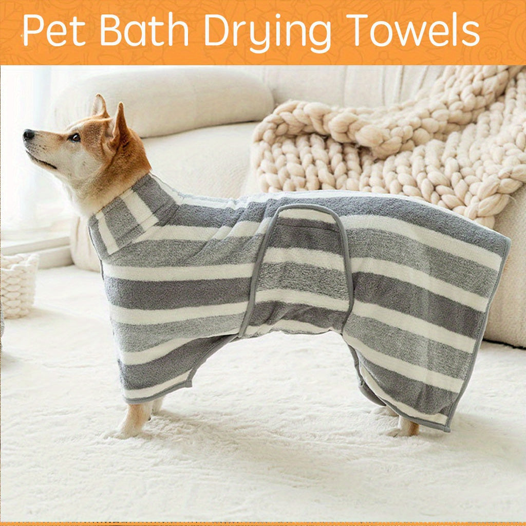 [1 Microfiber Body Towel] 1pc Microfiber Body Towel, Pet Bath Towel Drying Coral Fleece Bath Towel, Water Absorbent Quick-drying Dog Bathrobe