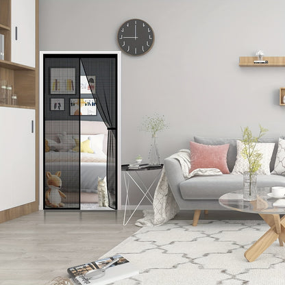 1 Set Magnetic Screen Door - Self-Sealing, Hands-Free, Heavy-Duty Mesh Partition - Keeps Bugs Out, Pet and Kid Friendly, Easy Installation, Durable, 36 Inch x 82 Inch/39 Inch x 82 Inch