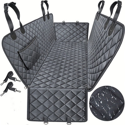 600D Heavy Duty Waterproof Dog Seat Cover - Scratch-Proof Non-Slip Pet Hammock with Soft Durable Polyester, Universal Fit for Cars Trucks SUVs Back Seat Protection