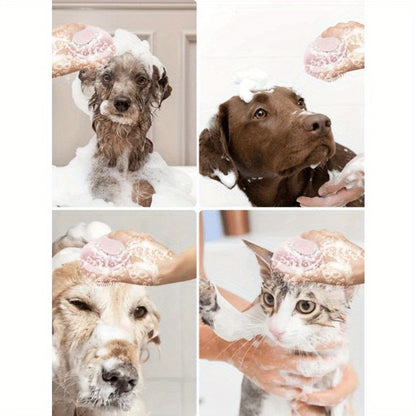 1pc Softness Silicone Pet Brush, Modern Multifunctional Dog Hair Massage Bath Brush For Home