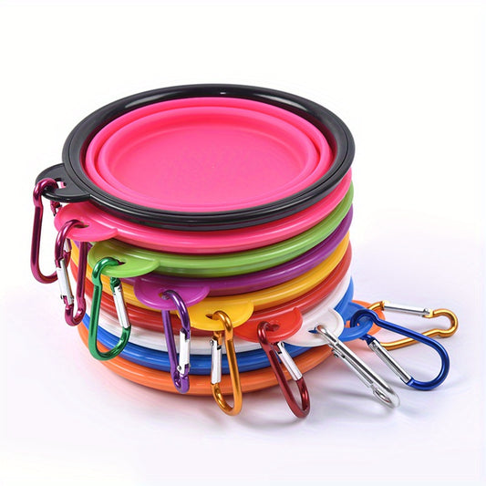 1pc Portable Folding Dog Travel Bowl - Collapsible, Lightweight, Easy-Clean Food and Water Bowl for Outdoor Walking, Hiking, Camping Trips with Your Pet