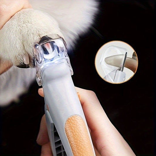 1pc LED Pet Nail Clipper Non-slip Handle Cat Nail Trimmer For Easy And Safe Dog And Cat Paw Grooming Supply