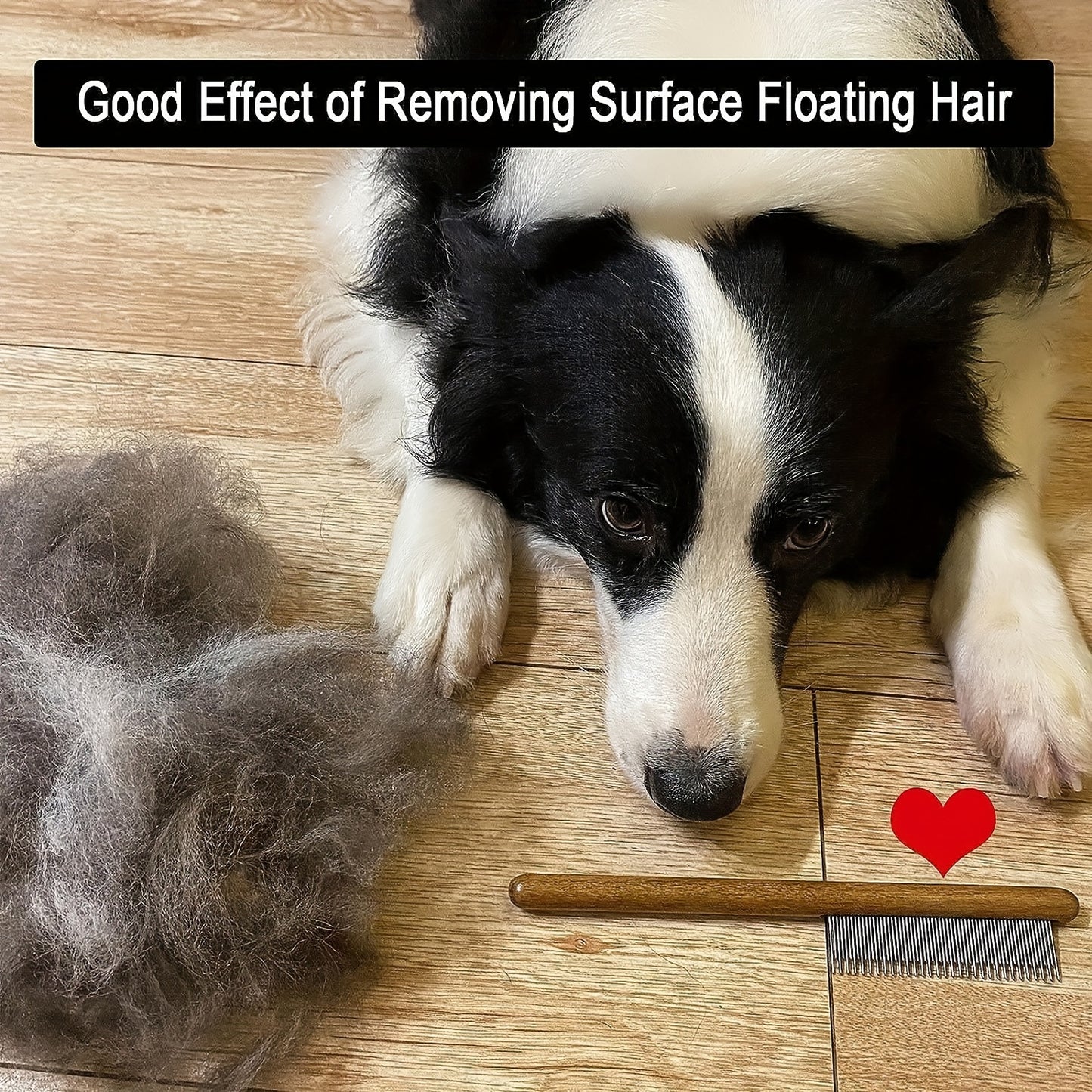 1pc Cat Hair Removal Comb, Floating Hair Removal Brush With Wooden Handle, Grooming Tool For Dogs, Cats, And Small Pets