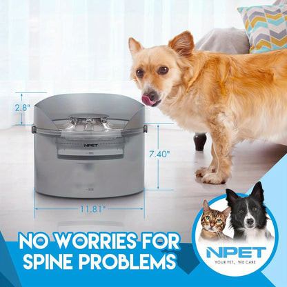 [NPET | Automatic] NPET 2 Gallon/270oz/8L Large Automatic Dog Water Fountain, DF30 Dog Water Bowl Dispenser | Pet Water Fountain with Splatter Guard, Cleaning Kit for Large Dogs & Multiple Pets, Without Battery