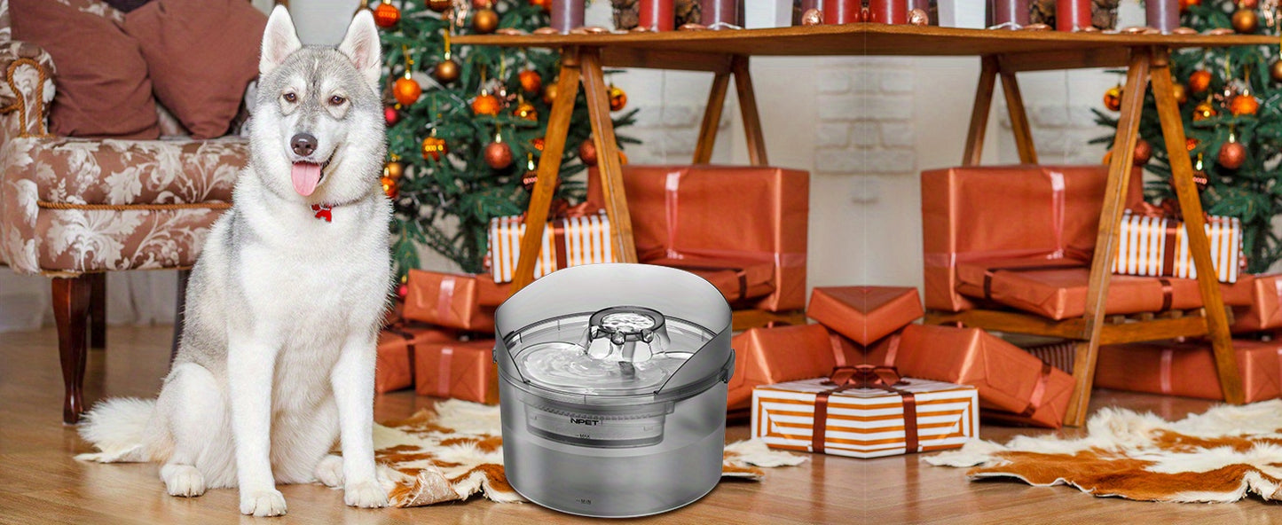 [NPET | Automatic] NPET 2 Gallon/270oz/8L Large Automatic Dog Water Fountain, DF30 Dog Water Bowl Dispenser | Pet Water Fountain with Splatter Guard, Cleaning Kit for Large Dogs & Multiple Pets, Without Battery