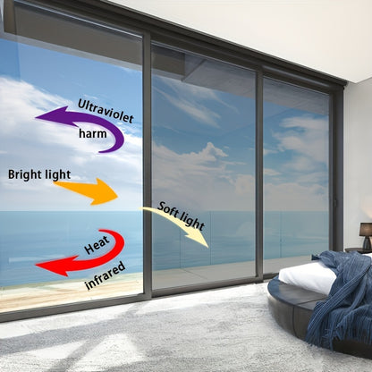 1 Roll Heat Insulation Window Film for Office & Home - Anti-Peeping Privacy, Protection & Sunshade, One-Way View, Easy & Stick PET Film, 2mil Thick Contemporary Design, Privacy Window Film, Architectural Integration, Durable