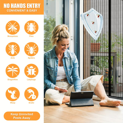 [Magnetic Screen Door] Heavy-Duty Magnetic Screen Door | Self-Sealing, Hands-Free Mesh for Insect Protection, Pet & Youngsters Friendly, Easy Installation with Magnetic Strips, Durable Nylon Material, Bohemian Style
