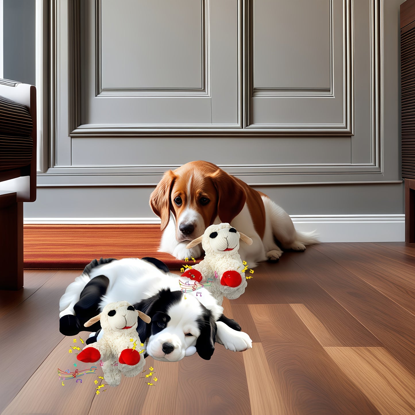 [1 Soothing Pet Toy] Pet toy, 1 soothing toy for pets, dog toy, dog toy with 5 speakers