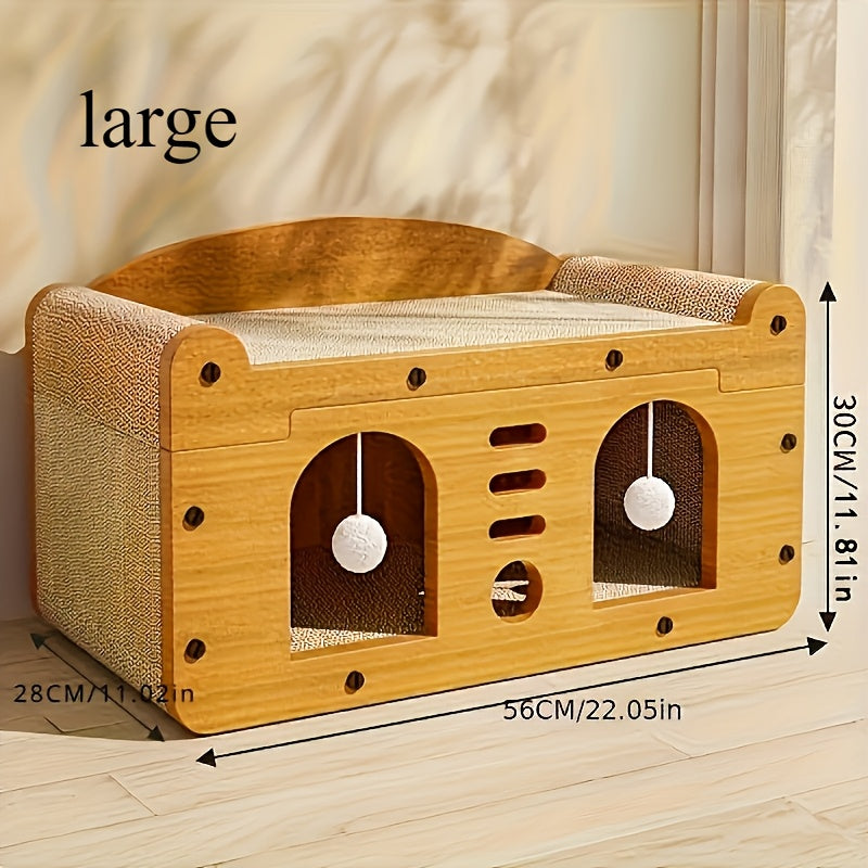 [Luxury Cat Scratching Board] Luxury Cat Scratching Board with Beard - Large, Outdoor Carrying Supplies for Small Pets - Stylish Cat Bed for Big and Small Cats