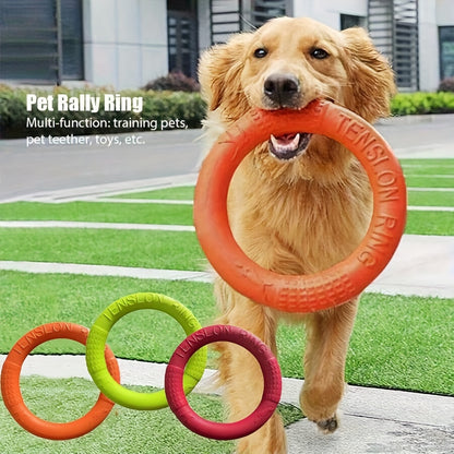 1pc Durable Dog Flying Discs - Interactive Pet Toys For Training, Pulling, And Chewing - Floats On Water