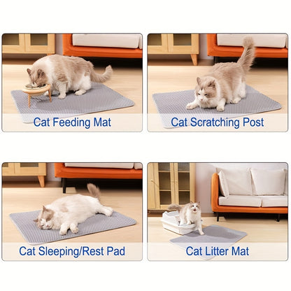 EVA Double-Layer Cat Litter Mat - Non-Slip, Washable, Soft Pet Litter Box Liner for Cats and Dogs, Easy Cleanup Design with Automatic Scoop Feature, Pet Hygiene Mat | Automatic Scoop Mat | Washable Mat, Cat Litter Box