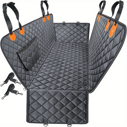 600D Heavy Duty Waterproof Dog Seat Cover - Scratch-Proof Non-Slip Pet Hammock with Soft Durable Polyester, Universal Fit for Cars Trucks SUVs Back Seat Protection