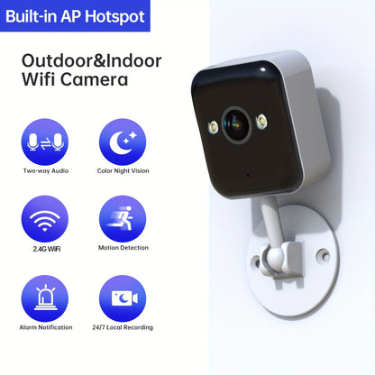 1080P FHD Wireless Surveillance Camera, full-Color Night Vision, Two-Way Voice CallMotion Detection, Built-in AP Hotspot, Can Be Viewed Without Internet, Take Care ofChildren, Elderly And Pets Safety Surveillance Camera