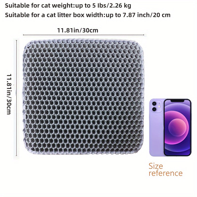 Honeycomb Double Layer Cat Litter Trapping Mat, Non-slip Washable Cat Cleaning Mat For Pet Toilet Kennel Litter Box