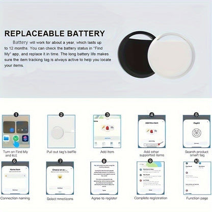 4pcs GPS Smart Anti-Loss Trackers, Real-Time Tracking, No Installation Required, Suitable for Pets, Bags, Luggage, Bicycles, And Cars, Compatible with The Find My App on Ios, Worry-Free Anti-Loss.