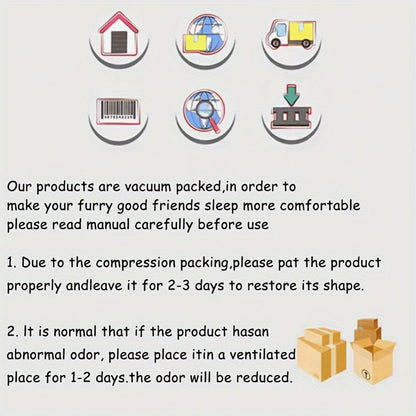 1pc Extra-Large Long Plush Dog Bed - Cozy Round Sleeping Nest for Pets - Luxury Sofa Cushion with Calming Effect - Machine-Washable