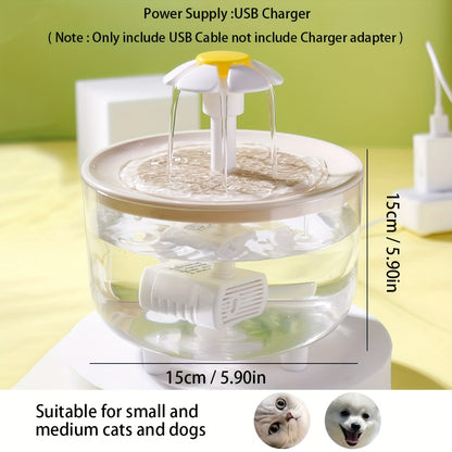 1.5L Large Capacity Transparent Pet Water Fountain - Automatic Circulation, USB Powered, Whisper Quiet, Easy to Clean, and BPA-Free - Perfect for Indoor Cats and Small Pets