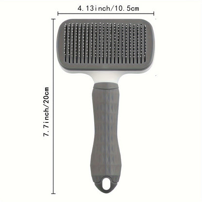 1-in-1 Pet Massage Comb & Brush - Heavy-Duty Ergonomic Design with One-Click Detachable Head, Efficient Shedding & Grooming Tool for Dogs & Cats, Reduces Shedding, Undercoat Removal, Minimizes Hair Flying - White & Black Colo
