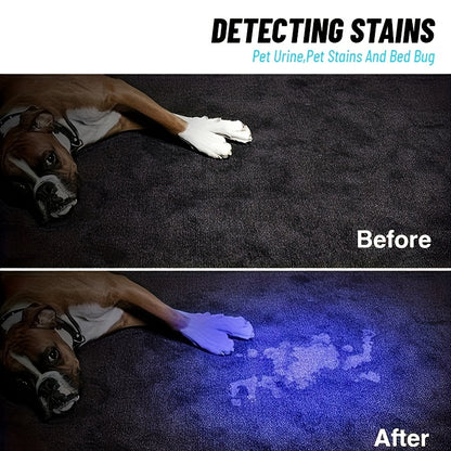 1pc Rechargeable Zoomable UV Flashlight Black Light 395nm,Ultraviolet Flashlight Detector For Pet Urine Stain,Resin Curing,Scorpion Hunting