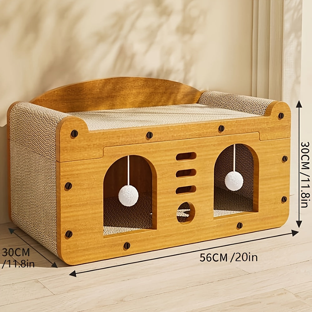 [Luxury Cat Scratching Board] Luxury Cat Scratching Board with Beard - Large, Outdoor Carrying Supplies for Small Pets - Stylish Cat Bed for Big and Small Cats