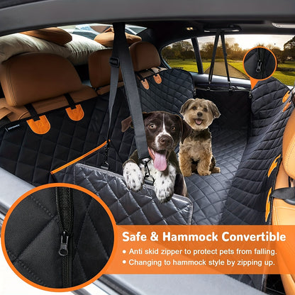 600D Heavy Duty Waterproof Dog Seat Cover - Scratch-Proof Non-Slip Pet Hammock with Soft Durable Polyester, Universal Fit for Cars Trucks SUVs Back Seat Protection