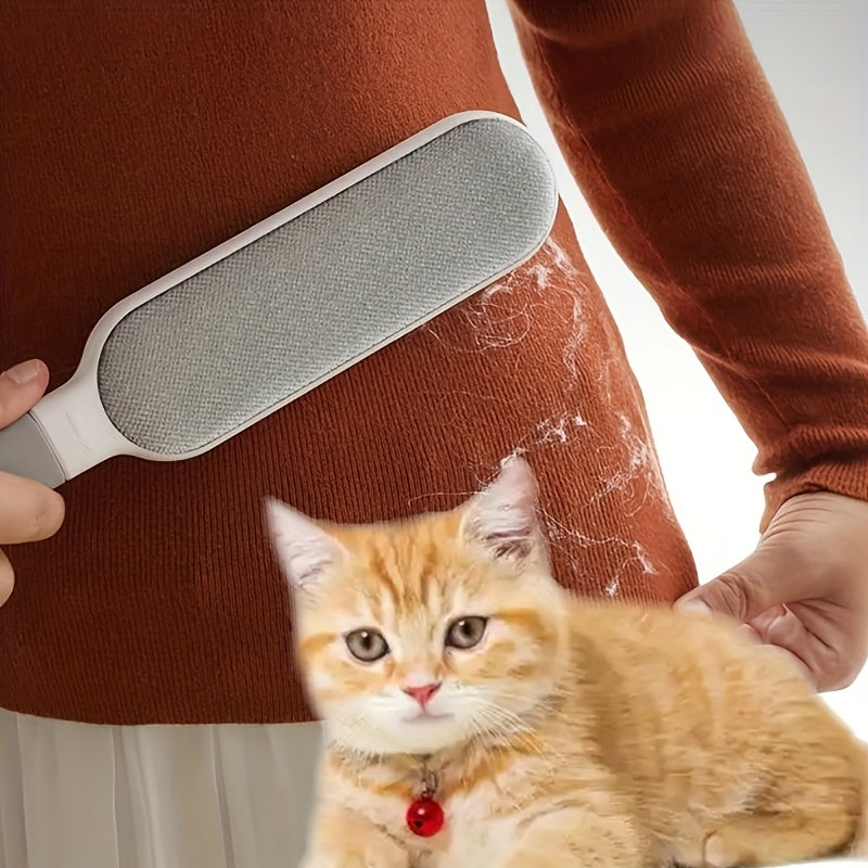 1pc Multi-Functional Reusable Dust Brush, Double-Sided Pet Hair Remover, Manual Electrostatic Lint Brush for Cat Fur, Clothes, Sofa, Furniture, Bedding, Carpet Cleaning - Plastic, No Electricity Needed, Ideal for Living Room