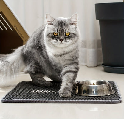 Honeycomb Double Layer Cat Litter Trapping Mat, Non-slip Washable Cat Cleaning Mat For Pet Toilet Kennel Litter Box