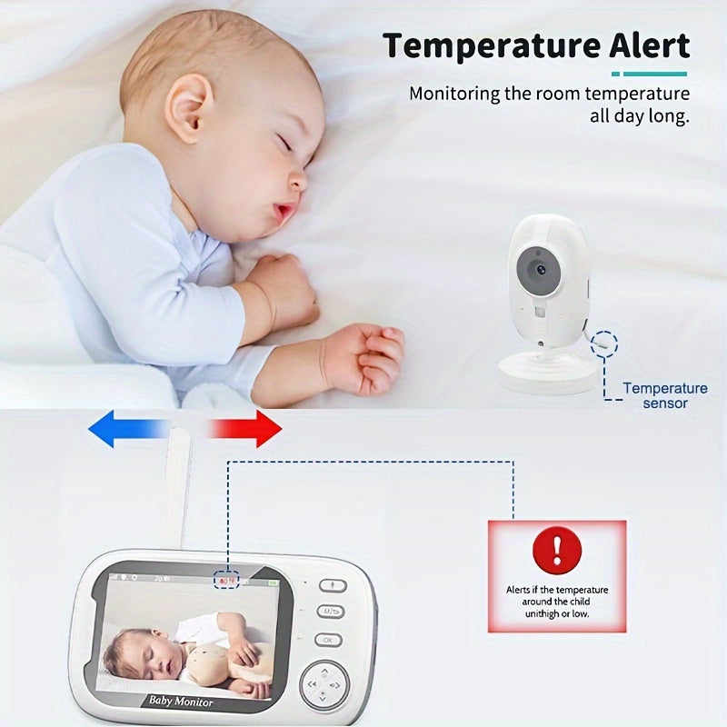 [Pet Monitor | Night Vision] 2.4GHz Pet Monitor | Night Vision, Two-Way Audio, Cry Alarm, Temperature Display, USB Rechargeable Camera | HD Video Surveillance System for Pets, Dog Monitoring, Elderly/Nanny Monitoring, One-Tou