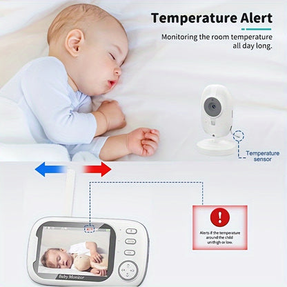 [Pet Monitor | Night Vision] 2.4GHz Pet Monitor | Night Vision, Two-Way Audio, Cry Alarm, Temperature Display, USB Rechargeable Camera | HD Video Surveillance System for Pets, Dog Monitoring, Elderly/Nanny Monitoring, One-Tou