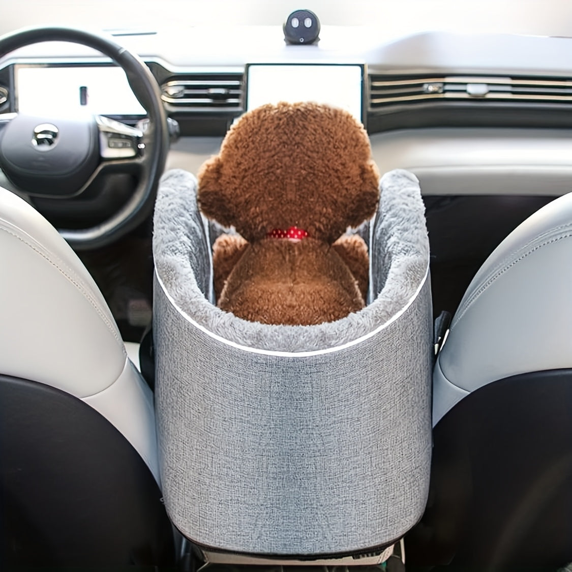 [Cozy Pet Car Seat] PETFANGFANG Portable Cozy Pet Car Seat | Polyester Dog & Cat Travel Bag for Small to Medium Pets with Secure Buckle Closure