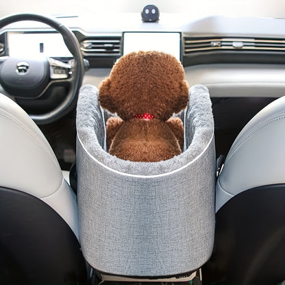[Cozy Pet Car Seat] PETFANGFANG Portable Cozy Pet Car Seat | Polyester Dog & Cat Travel Bag for Small to Medium Pets with Secure Buckle Closure