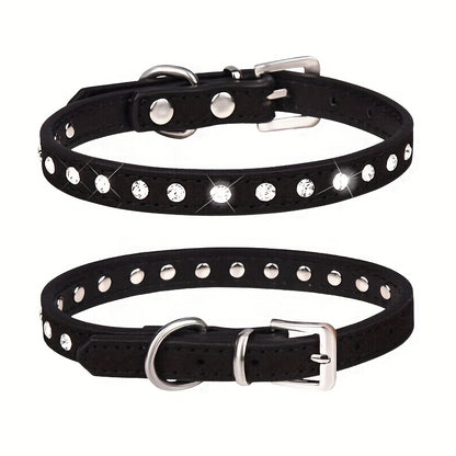 [Shiny Rhinestone Dog Collar] Hot Selling Shiny Rhinestone CP077 Dog Collar - Adjustable Small and Medium Pet Collar - Suitable for Small and Medium Pets to Wear Neck Collar