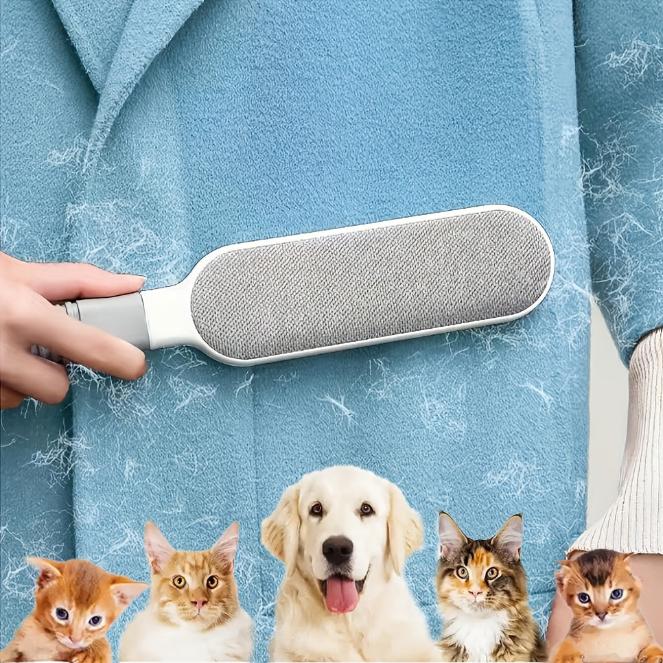 1pc Multi-Functional Reusable Dust Brush, Double-Sided Pet Hair Remover, Manual Electrostatic Lint Brush for Cat Fur, Clothes, Sofa, Furniture, Bedding, Carpet Cleaning - Plastic, No Electricity Needed, Ideal for Living Room