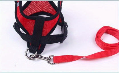 [For Dogs & Cats Reflective Harness] Reflective Pet Harness And Leash Set For Dogs And Cats, Adjustable Puppy Cat Vest Harness With Soft Mesh