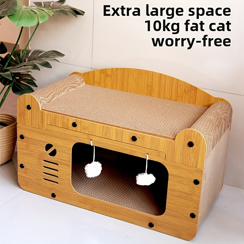 [Luxury Cat Scratching Board] Luxury Cat Scratching Board with Beard - Large, Outdoor Carrying Supplies for Small Pets - Stylish Cat Bed for Big and Small Cats