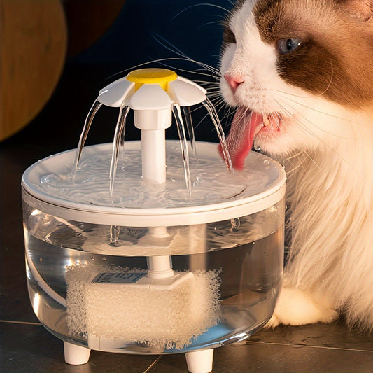 Ultra-Quiet 50.72 Oz Clear Pet Drinking Fountain, with 1 Water Pumb- USB Powered, Easy to Clean, BPA Free, Suitable for Cats And Small Pets, Without Battery