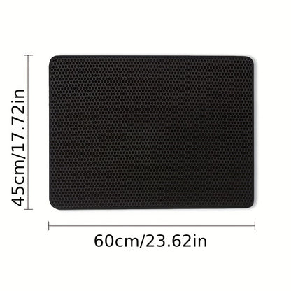 Honeycomb Double Layer Cat Litter Trapping Mat, Non-slip Washable Cat Cleaning Mat For Pet Toilet Kennel Litter Box