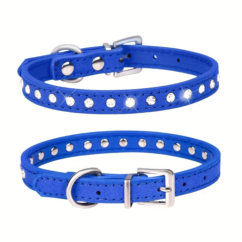 [Shiny Rhinestone Dog Collar] Hot Selling Shiny Rhinestone CP077 Dog Collar - Adjustable Small and Medium Pet Collar - Suitable for Small and Medium Pets to Wear Neck Collar