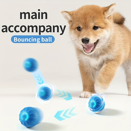 USB Rechargeable Silicone Bouncing Ball for Pets - Interactive Automatic Obstacle Avoidance Toy for Medium Breeds with Built-In Rechargeable Lithium Polymer Battery, Up to 36V