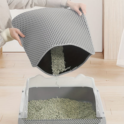 EVA Double-Layer Cat Litter Mat - Non-Slip, Washable, Soft Pet Litter Box Liner for Cats and Dogs, Easy Cleanup Design with Automatic Scoop Feature, Pet Hygiene Mat | Automatic Scoop Mat | Washable Mat, Cat Litter Box