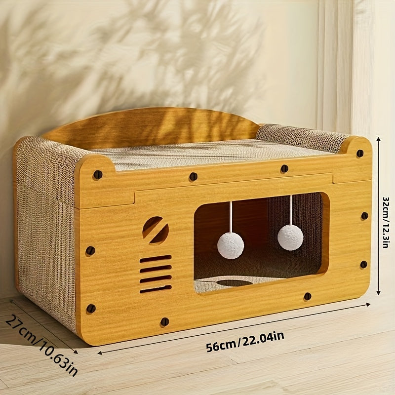 [Luxury Cat Scratching Board] Luxury Cat Scratching Board with Beard - Large, Outdoor Carrying Supplies for Small Pets - Stylish Cat Bed for Big and Small Cats