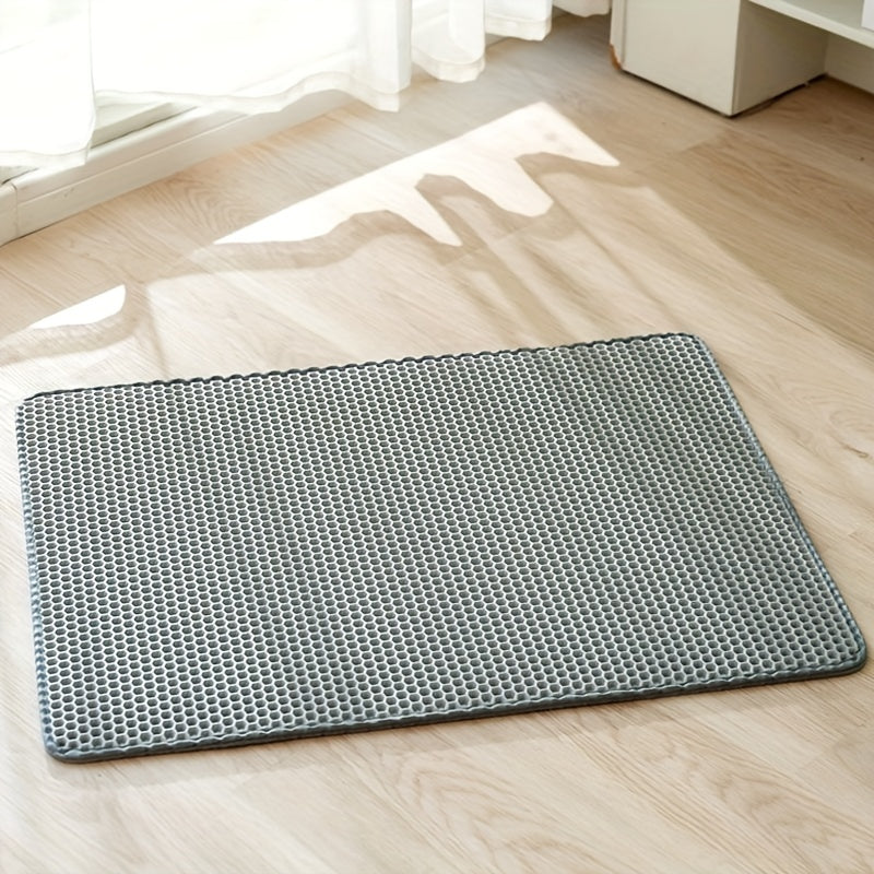 Honeycomb Double Layer Cat Litter Trapping Mat, Non-slip Washable Cat Cleaning Mat For Pet Toilet Kennel Litter Box