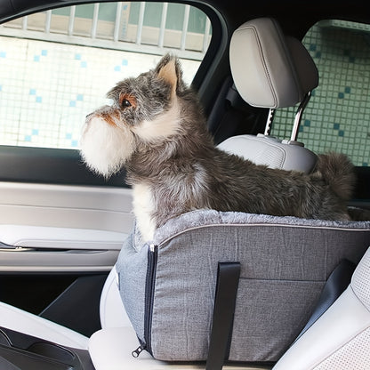 [Cozy Pet Car Seat] PETFANGFANG Portable Cozy Pet Car Seat | Polyester Dog & Cat Travel Bag for Small to Medium Pets with Secure Buckle Closure