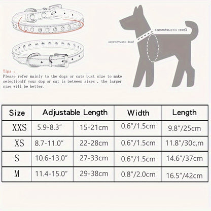 [Shiny Rhinestone Dog Collar] Hot Selling Shiny Rhinestone CP077 Dog Collar - Adjustable Small and Medium Pet Collar - Suitable for Small and Medium Pets to Wear Neck Collar