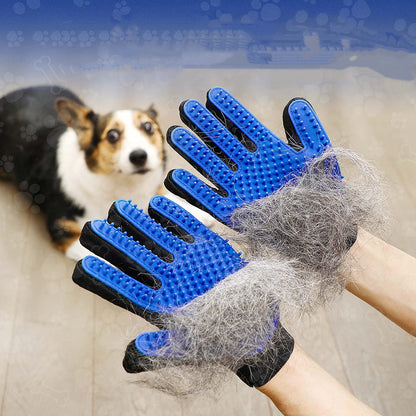 1pair Pet Grooming Glove - Gentle Hair Remover Brush For Dogs And Cats - Massages And Stimulates Circulation - Easy To Use And Clean