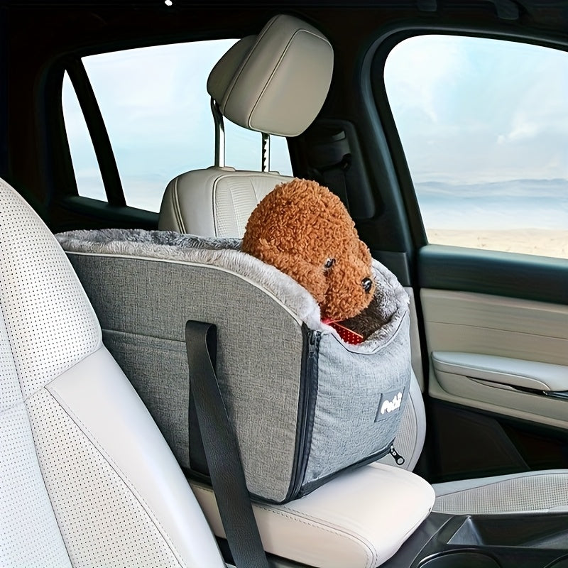 [Cozy Pet Car Seat] PETFANGFANG Portable Cozy Pet Car Seat | Polyester Dog & Cat Travel Bag for Small to Medium Pets with Secure Buckle Closure